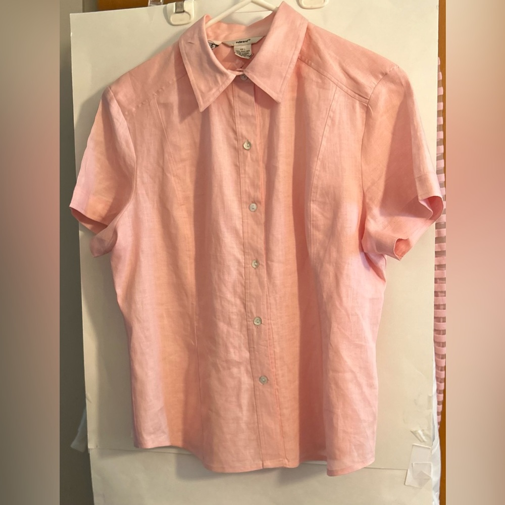 New Edward Pink Irish Linen Shirt